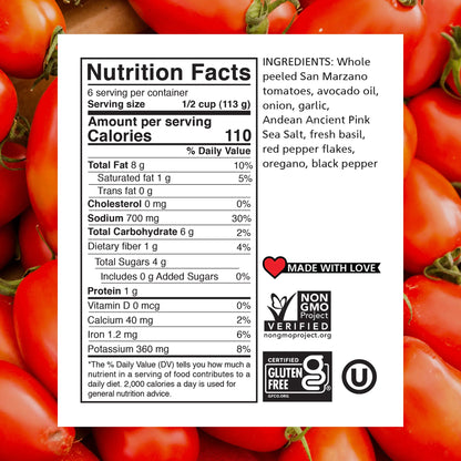 Mamadoro - Sauces - Pomodoro - Nutrition Facts